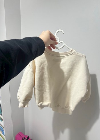 Kız Çocuk Düğmeli krem Sweatshirt ceket - Görsel 3