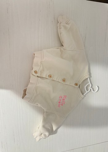 Kız Çocuk Düğmeli krem Sweatshirt ceket - Görsel 6