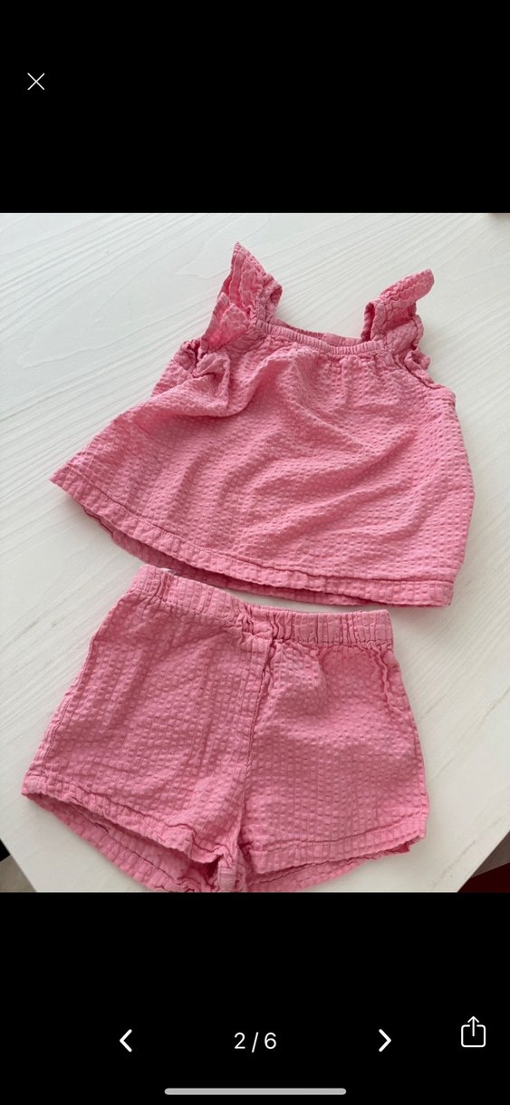 Kız Çocuk Pembe Fırfırlı Askısız Elbise - Görsel 2