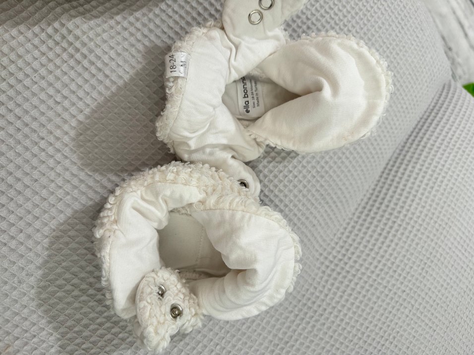 Ella bonna marka Kız Çocuk Beyaz Kürklü Sıcak Terlik 18-24 ay - Görsel 3