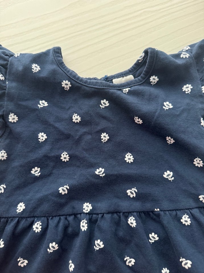 Kız Çocuk Pileli Kısa Kollu Bohem Elbise - Görsel 2