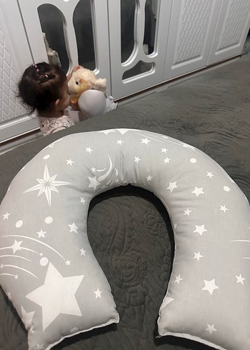 Gri Desenli Hamile ve Emzirme Yastığı