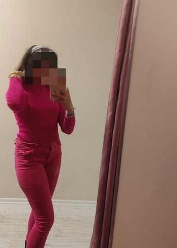 Pembe Balıkçı Yaka Kadın Triko Kazak