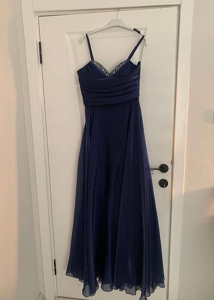 Lacivert Uzun Abiye - Görsel 2