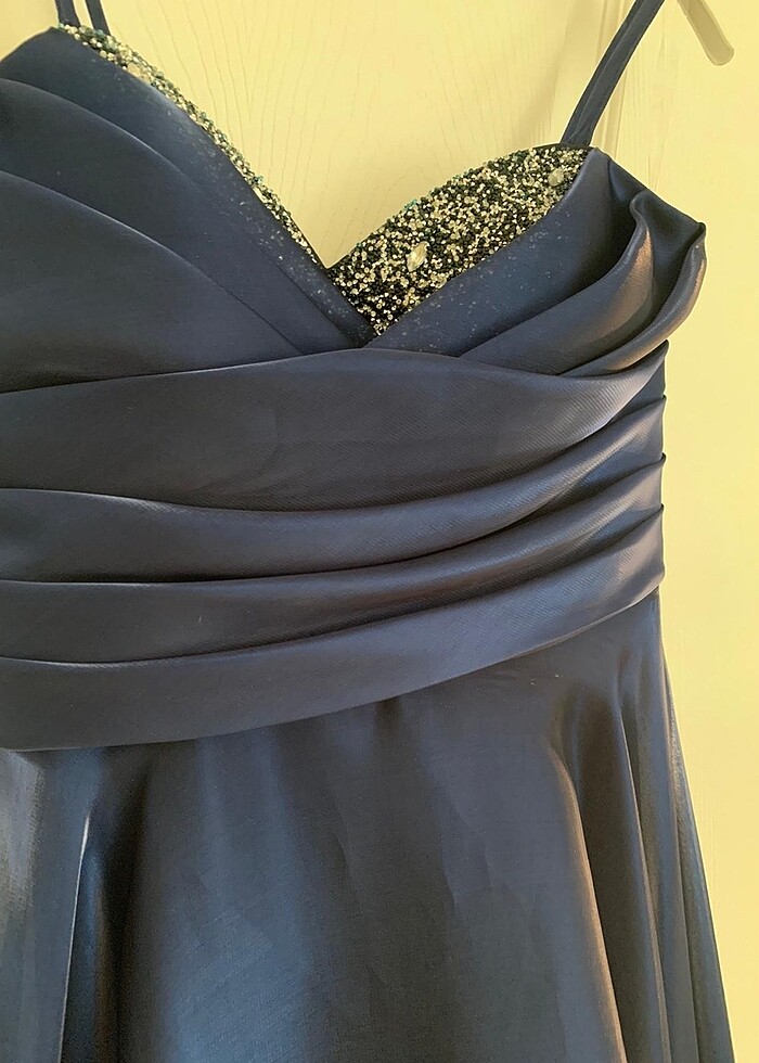 Lacivert Uzun Abiye - Görsel 3