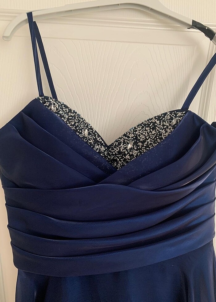 Lacivert Uzun Abiye - Görsel 4