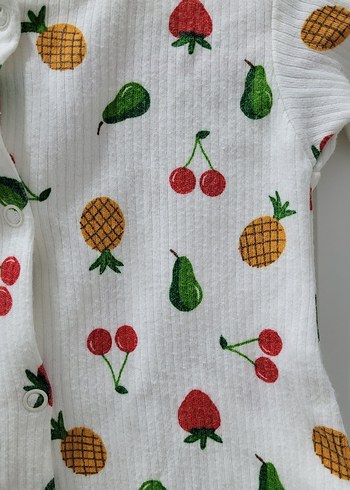 Renkli Desenli Beyaz Bebek Kız Tulum - Görsel 2