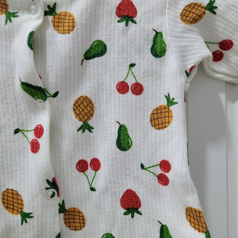 Renkli Desenli Beyaz Bebek Kız Tulum - Görsel 2