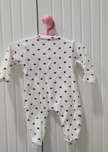 Beyaz Kalp Desenli Bebek Kız Tulum - Görsel 3