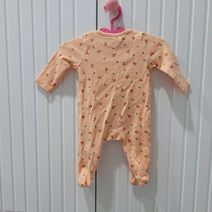 Fermuarlı Pembe Baskılı Bebek Tulum - Görsel 4