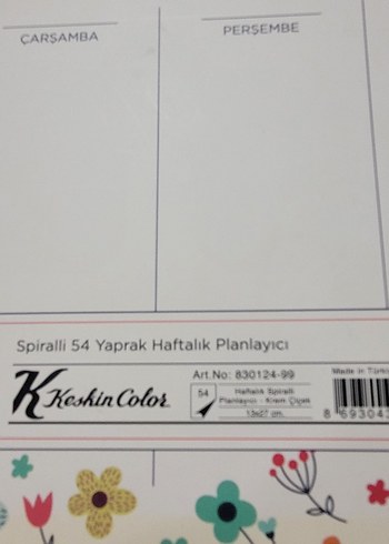 Çiçek Desenli Haftalık Planlayıcı - Görsel 4