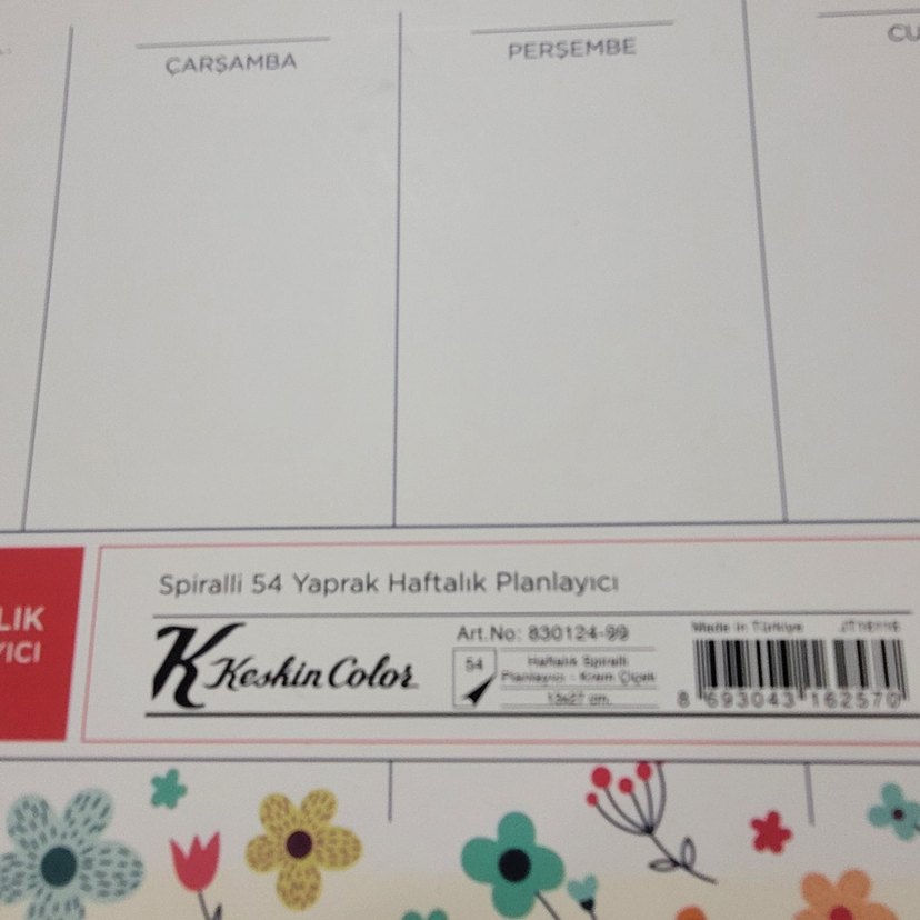 Çiçek Desenli Haftalık Planlayıcı - Görsel 4