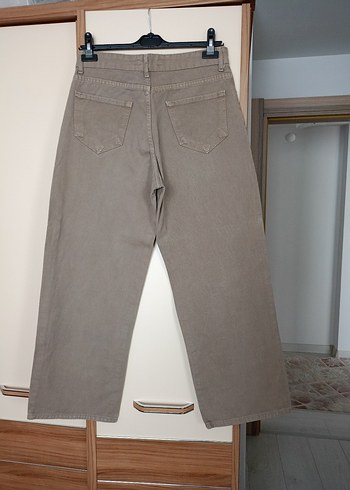 29 Beden haki Renk Haki renk kadın yuksel bel bol paca denim