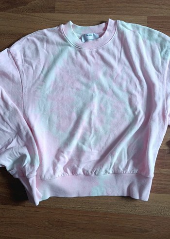 Bershka Pembe Batik Desenli Kadın Sweatshirt
