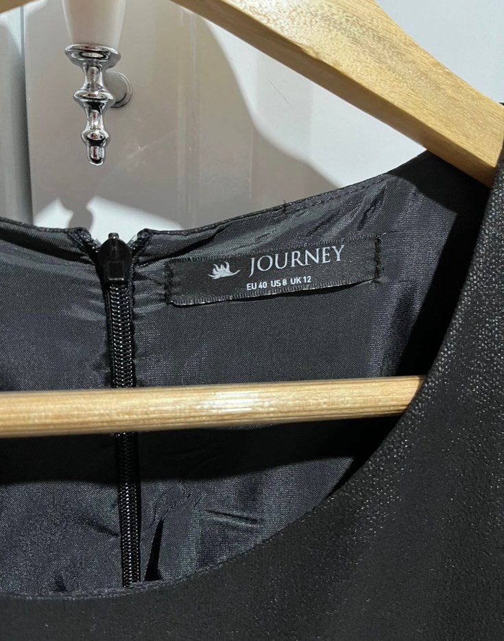 Siyah Journey Abiye Elbise Katlı - Görsel 2