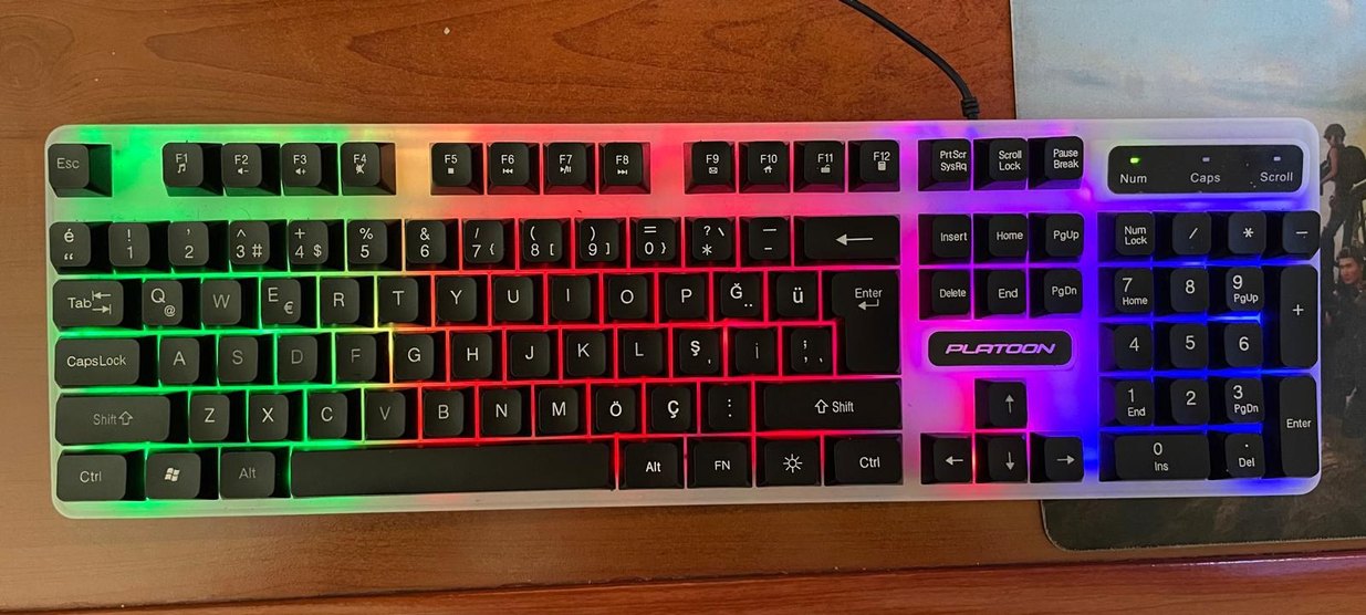 PLATOON Çok Renkli RGB Aydınlatmalı Klavye - Görsel 2