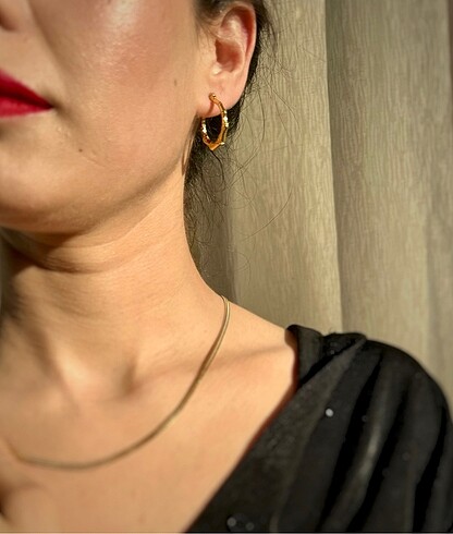 Beden BAMBU TASARIM GOLD ÇELİK KÜPE