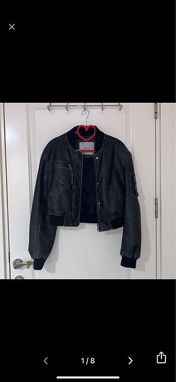 Bershka deri bomber ceket