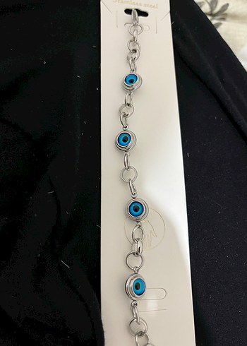 Zincir Detaylı Mavi Nazar Boncuğu Bileklik - Görsel 3