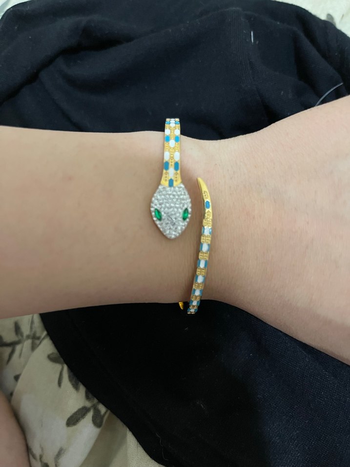 Bohem Çok Renkli Yılan Desenli Tokalı Bileklik - Görsel 2