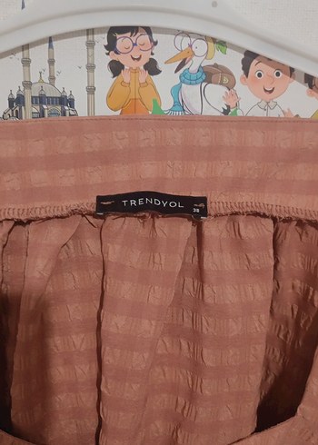 Bej Mini Keten Düğmeli Bohem Bluz - Görsel 2