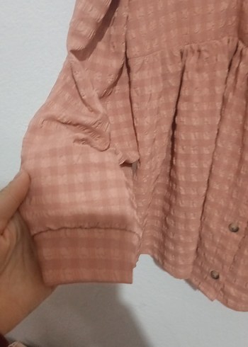 Bej Mini Keten Düğmeli Bohem Bluz - Görsel 3