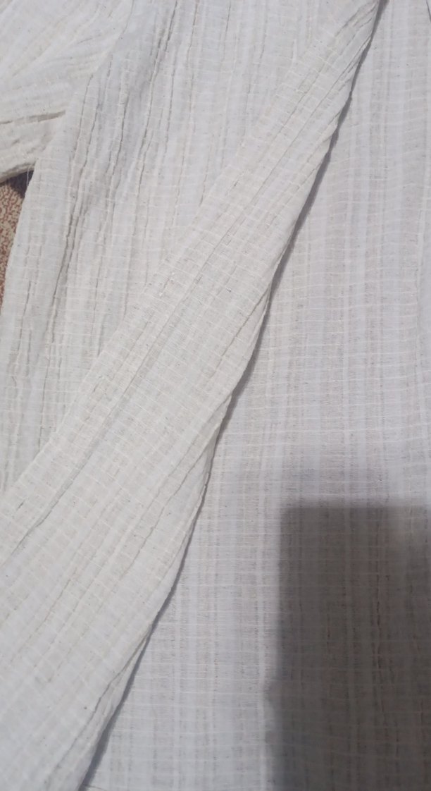 Kadın Keten Kısa Kollu Beyaz Gömlek - Görsel 3