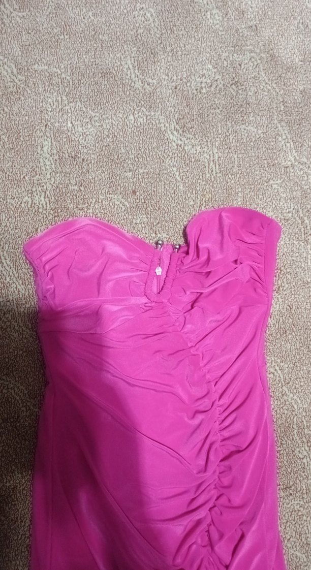 Pembe Drapeli Uzun Abiye Elbise - Görsel 2