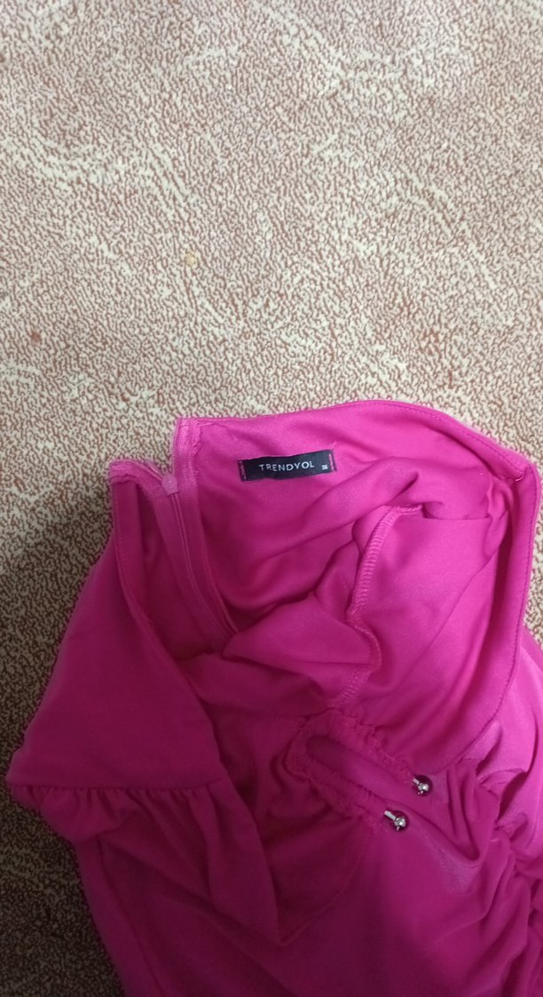 Pembe Drapeli Uzun Abiye Elbise - Görsel 3