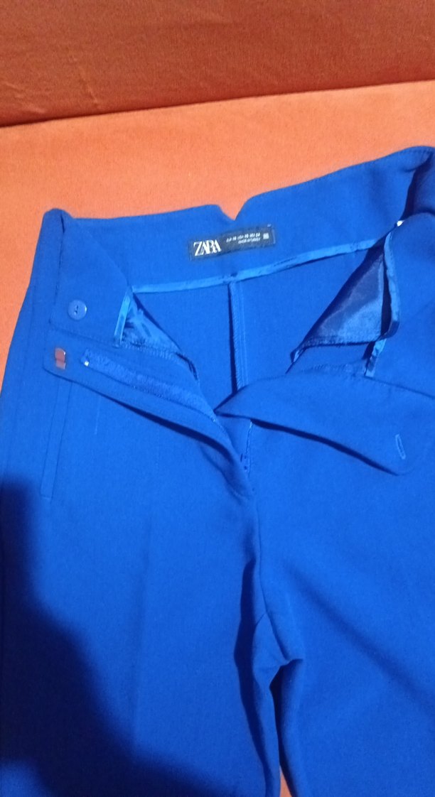 Kadın Mavi Midi Kumaş Pantolon - Görsel 3