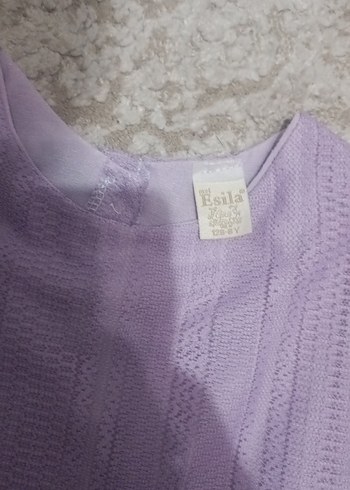 Mor Kolsuz Fırfırlı Kız Elbisesi - Görsel 3