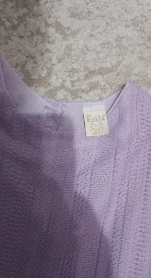 Mor Kolsuz Fırfırlı Kız Elbisesi - Görsel 3