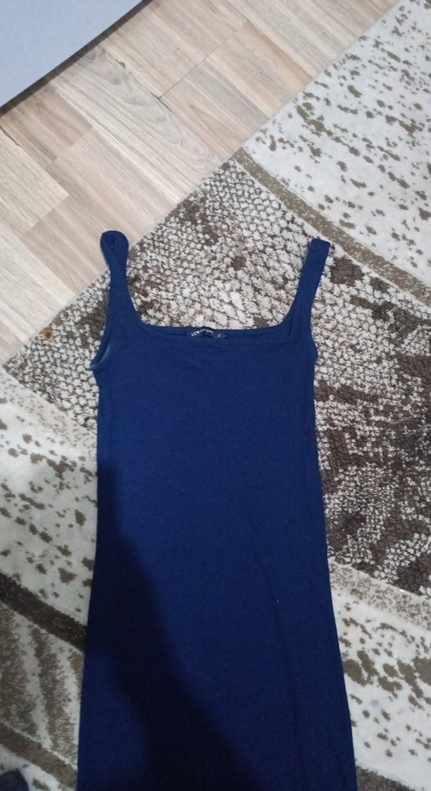 Koyu Mavi Balıkçı Yaka  Kadın Elbise - Görsel 3