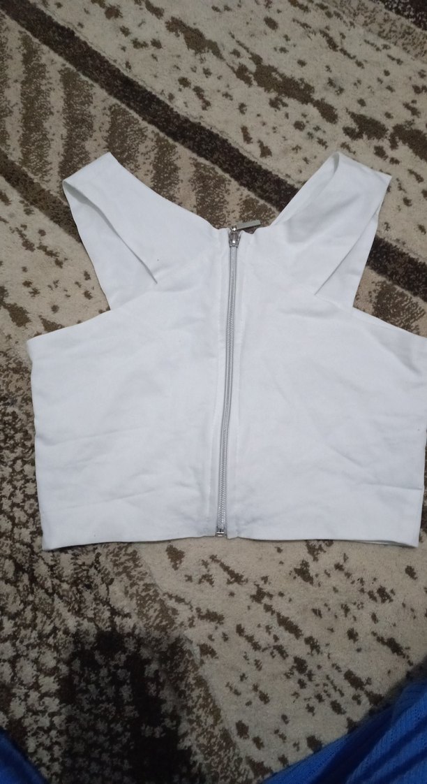 Kadın Beyaz V Yakalı Mini  gomlek - Görsel 2