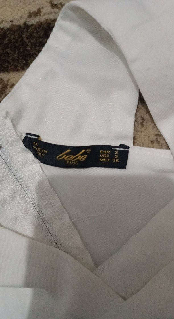 Kadın Beyaz V Yakalı Mini  gomlek - Görsel 3