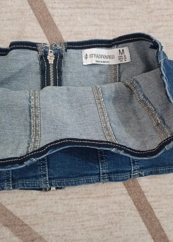 Stradivarius Mavi Denim Mini Straplez Bustiyer