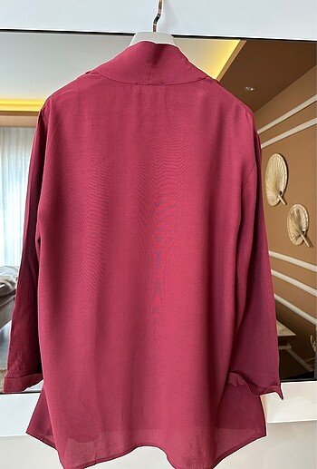 36 Beden bordo Renk Koton şifon blazer ceket
