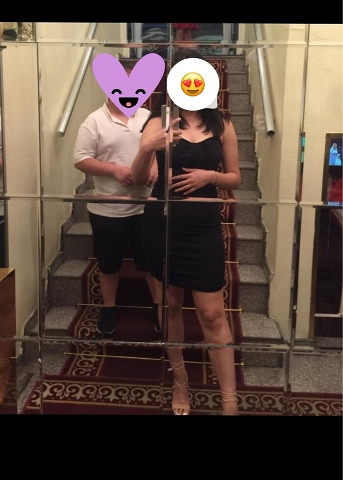 Siyah Yanları Büzgülü Mini Elbise - Görsel 4