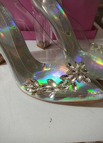 40 Beden Şeffaf hologram ayakkabı