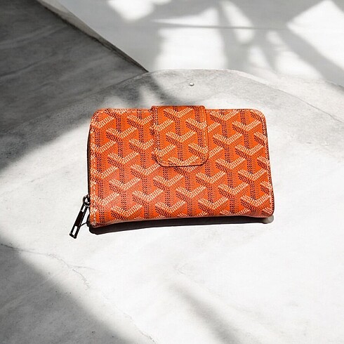 Goyard modeli turuncu cüzdan