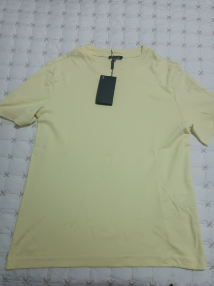 Sarı Pastel Kısa Kollu Tişört - Görsel 4