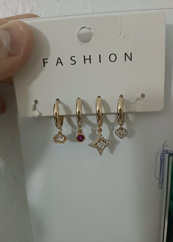 Gold Mini Sıralı Küpe Seti - Görsel 2