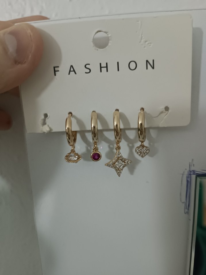 Gold Mini Sıralı Küpe Seti - Görsel 2