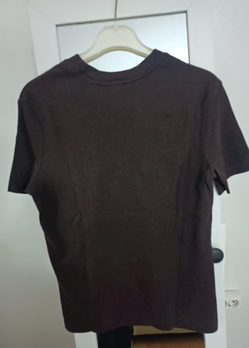 kahverengi Kadın Kısa Kollu Basic Tişört - Görsel 3