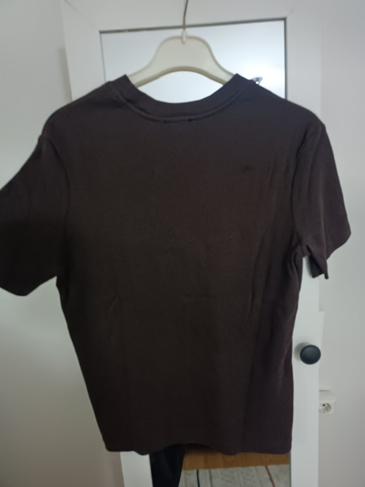 kahverengi Kadın Kısa Kollu Basic Tişört - Görsel 4