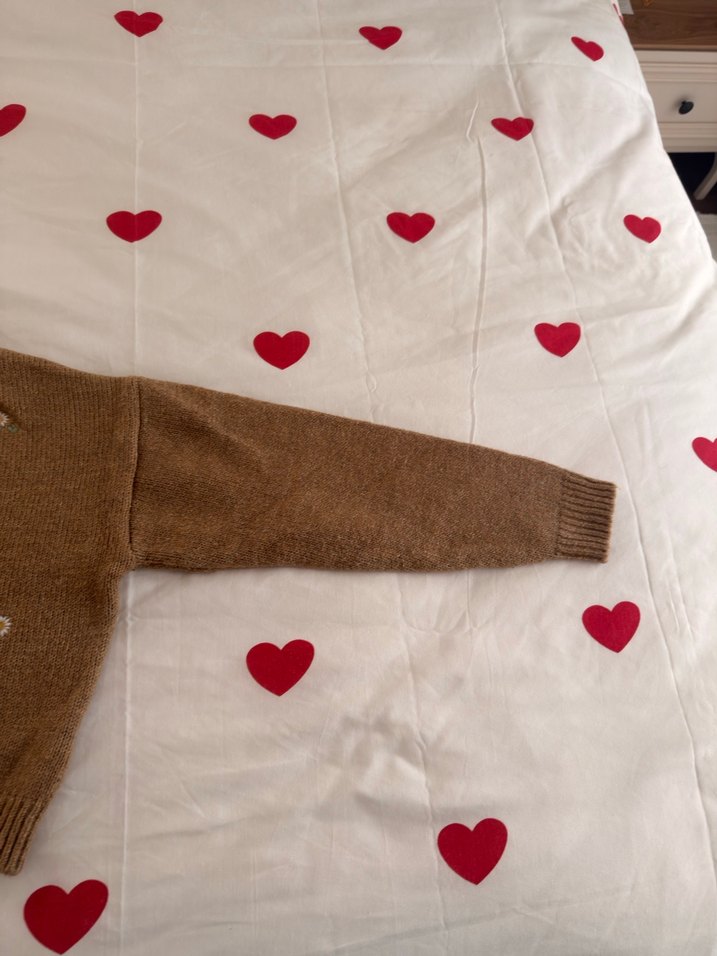 Nakışlı Kahverengi Kadın Hırka - Görsel 2