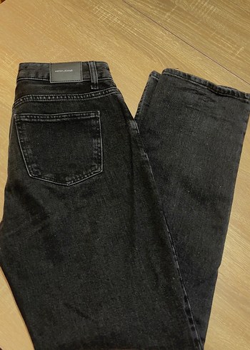 Kadın Siyah Regular Fit Midi Kot Pantolon