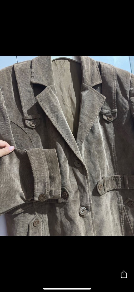 Düğmeli Uzun Süet Kadın Trençkot - Görsel 2