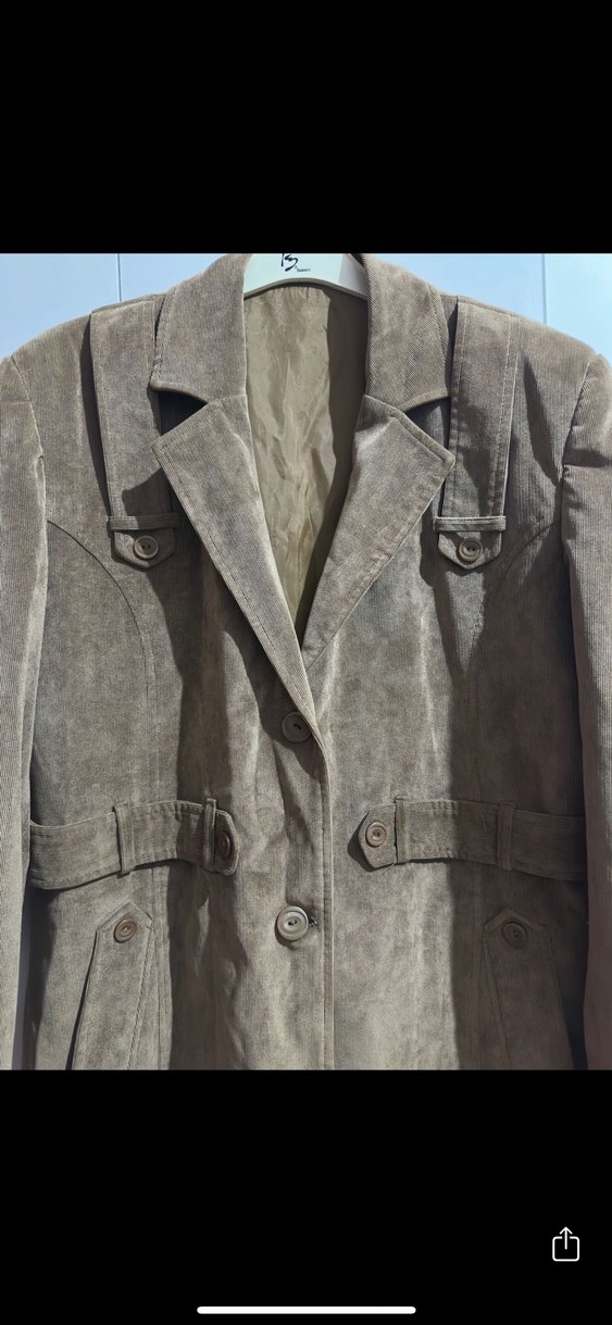 Düğmeli Uzun Süet Kadın Trençkot - Görsel 5