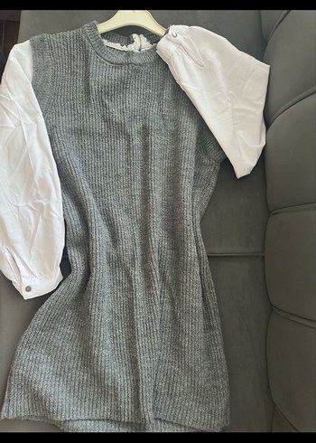 Gri Triko Midi Kadın kazak - Görsel 2